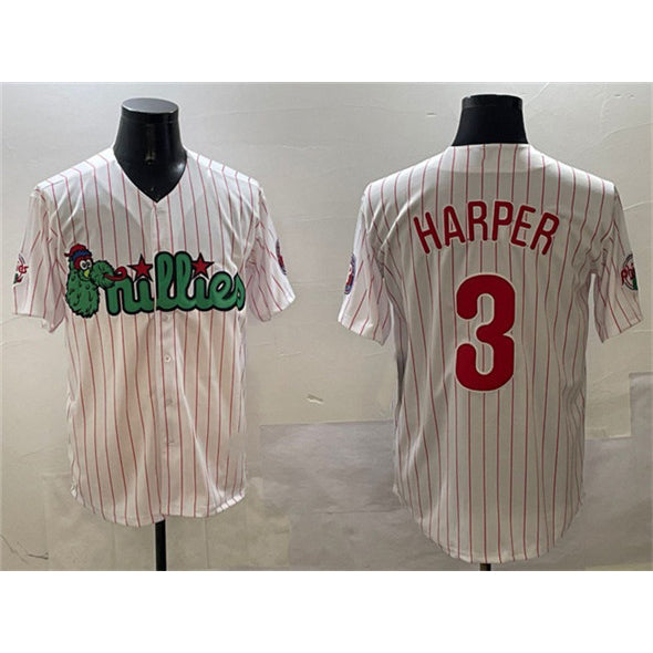 Philadelphia Phillies #3 Bryce Harper White Phanatic Cool Base Stitched Baseball Jersey