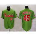 Philadelphia Phillies #45 Zack Wheeler Number Green With Patch Stitched Cool Baseball Jersey