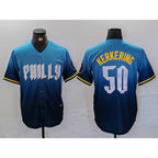 Philadelphia Phillies #50 Orion Kerkering Blue 2024 City Connect Limited Stitched Baseball Jersey