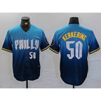 Philadelphia Phillies #50 Orion Kerkering Number Blue 2024 City Connect Limited Stitched Baseball Jersey