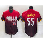 Philadelphia Phillies #55 Ranger Suarez Red 2024 City Player Number Cool Baseball Jersey