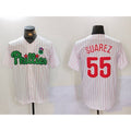 Philadelphia Phillies #55 Ranger Suárez White Green Cool Base Stitched Baseball Jersey