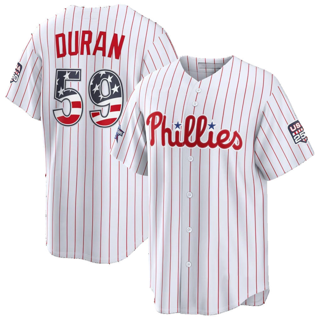 Philadelphia Phillies #59 Jhoan Duran 2026 All-Star Edition Stars & Stripes White Stadium Baseball Jersey