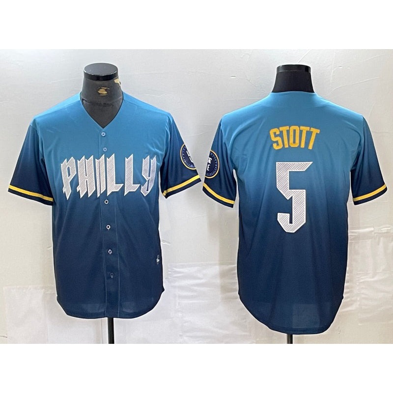 Philadelphia Phillies #5 Bryson Stott Blue 2024 City Cool Base Stitched Baseball Jersey