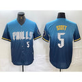 Philadelphia Phillies #5 Bryson Stott Blue 2024 City Player Number Cool Base Stitched Baseball Jersey