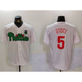 Philadelphia Phillies #5 Bryson Stott White Green Cool Base Stitched Baseball Jersey