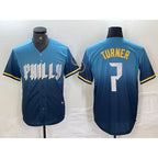 Philadelphia Phillies #7 Trea Turner Blue 2024 City Connect Limited Stitched Baseball Jersey