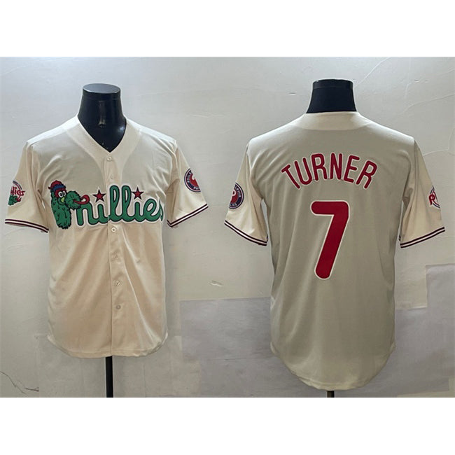 Philadelphia Phillies #7 Trea Turner Cream Phanatic Limited Stitched Baseball Jersey