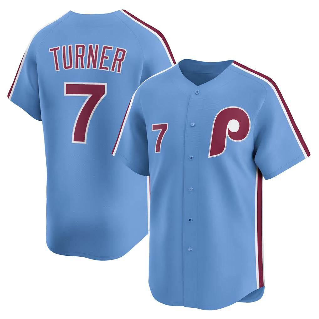 Philadelphia Phillies #7 Trea Turner Light Blue Alternate Limited Player Baseball Jersey