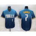 Philadelphia Phillies #7 Trea Turner Number Blue 2024 City Connect Limited Stitched Baseball Jersey