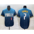 Philadelphia Phillies #7 Trea Turner Number Blue 2024 City Connect Limited Stitched Baseball Jersey