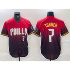 Philadelphia Phillies #7 Trea Turner Red 2024 City Player Number Cool Baseball Jersey