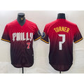 Philadelphia Phillies #7 Trea Turner Red 2024 City Player Number Cool Baseball Jersey