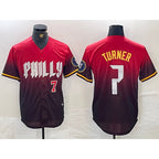 Philadelphia Phillies #7 Trea Turner Red 2024 City Player Number Cool Baseball Jersey