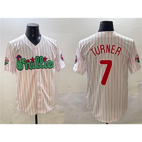 Philadelphia Phillies #7 Trea Turner White Phanatic Cool Base Stitched Baseball Jersey