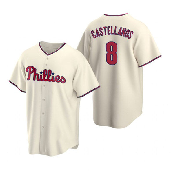 Philadelphia Phillies #8 Nick Castellanos Cream Cool Base Stitched Baseball Jersey