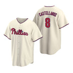 Philadelphia Phillies #8 Nick Castellanos Cream Cool Base Stitched Baseball Jersey