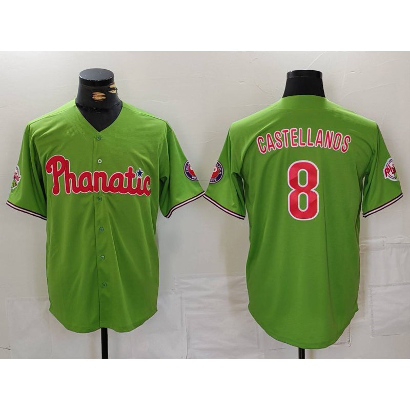 Philadelphia Phillies #8 Nick Castellanos Green With Patch Stitched Cool Baseball Jersey