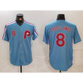 Philadelphia Phillies #8 Nick Castellanos Number Light Blue Cooperstown Cool Baseball Jersey