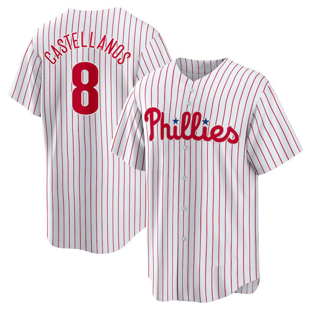 Philadelphia Phillies #8 Nick Castellanos White Replica Player Baseball Jersey
