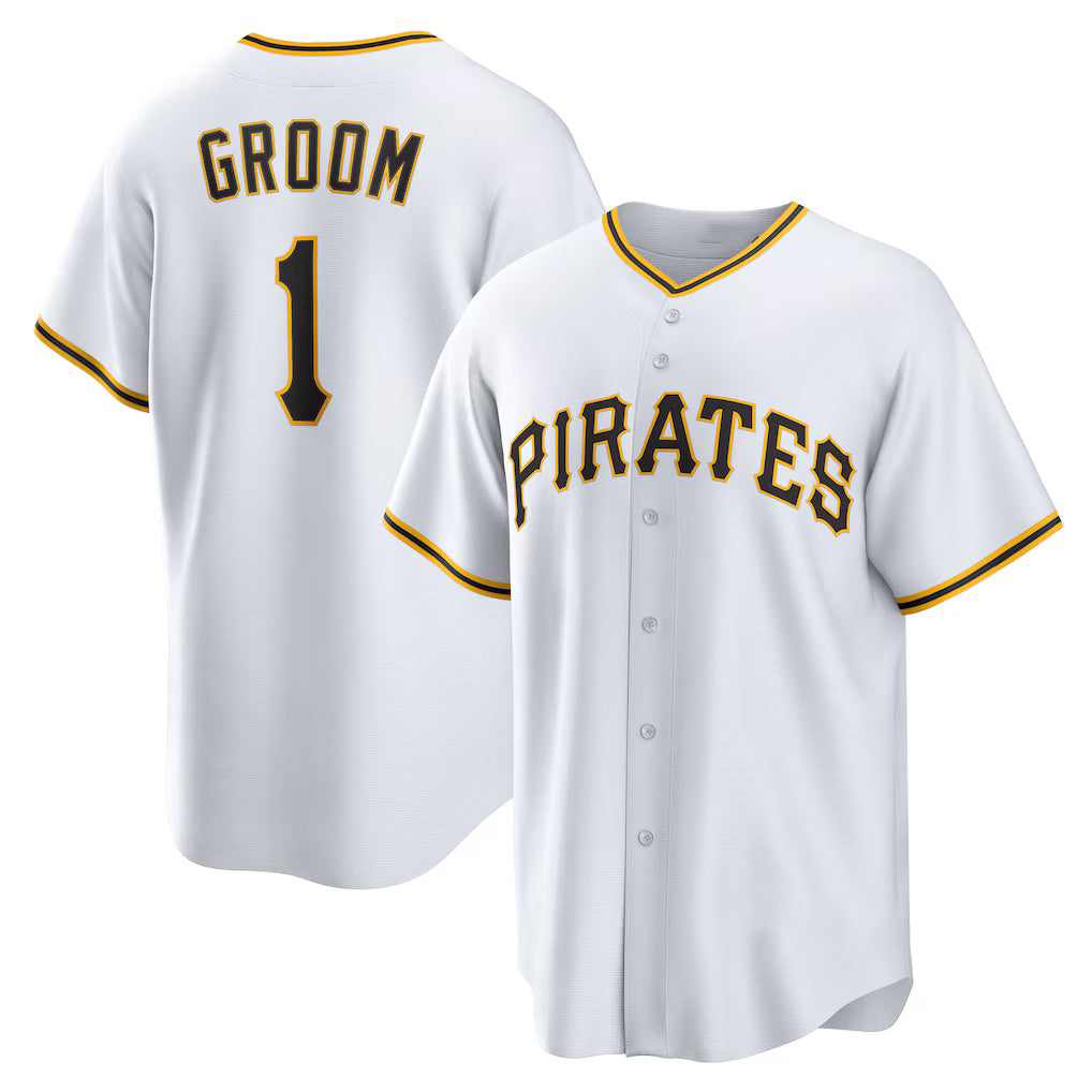 Pittsburgh Pirates White #1 Groom Home Replica Baseball Jersey