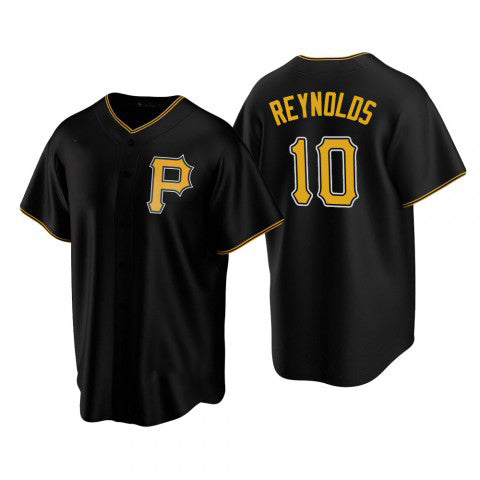 Pittsburgh Pirates #10 Bryan Reynolds Black Alternate Team Logo Cool Baseball Jersey