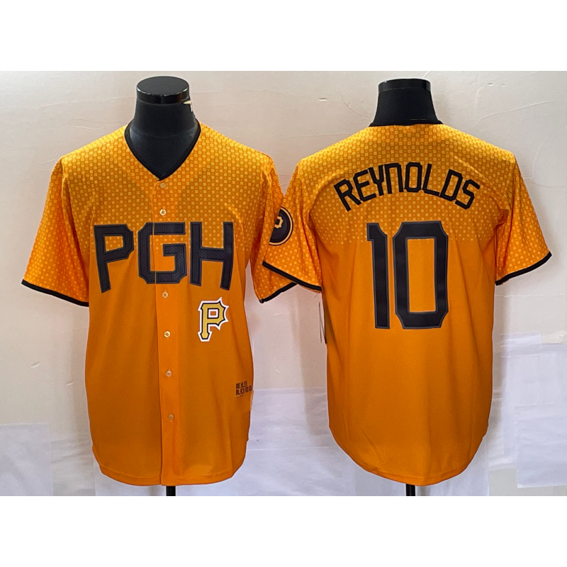 Pittsburgh Pirates #10 Bryan Reynolds Gold 2023 City Connect Stitched Baseball Jersey