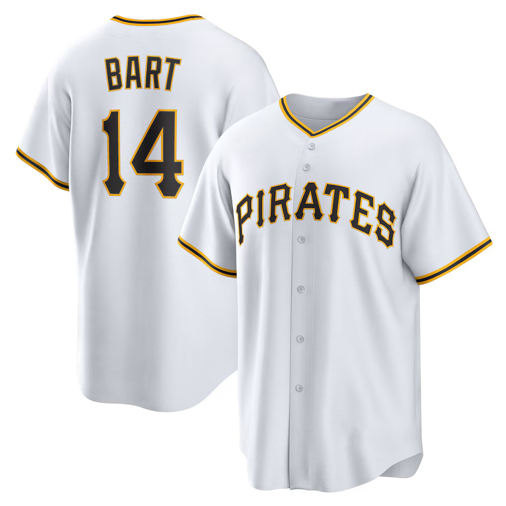 Pittsburgh Pirates #14 Joey Bart White Home Replica Baseball Jersey