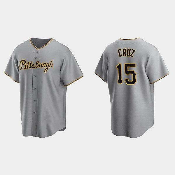 Pittsburgh Pirates #15 Oneil Cruz Gray Road Cool Baseball Jersey