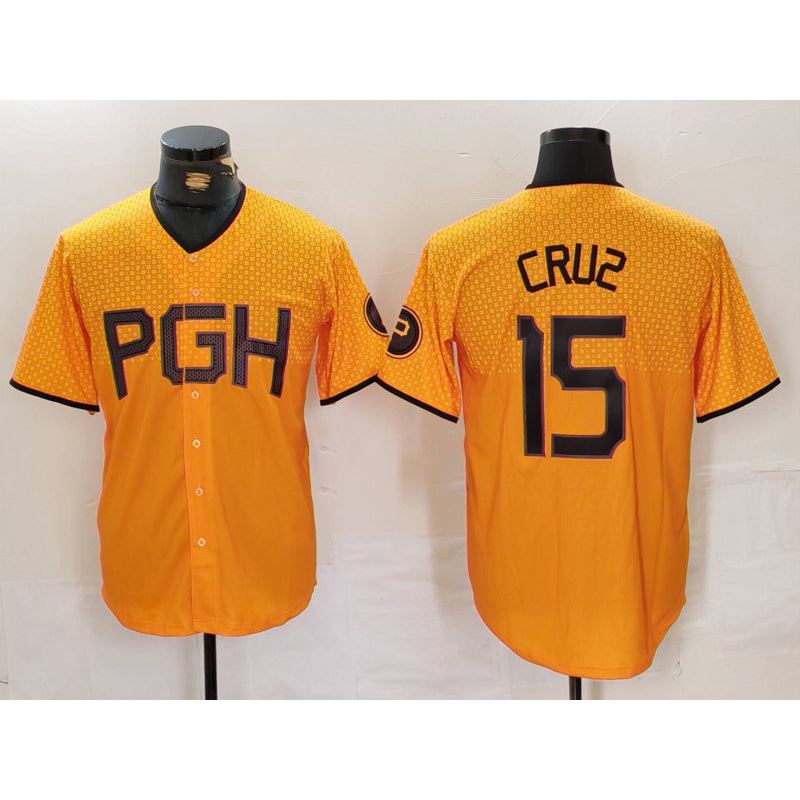 Pittsburgh Pirates #15 Oneil Cruz Yellow 2023 City Connect Stitched Baseball Jersey