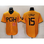Pittsburgh Pirates #15 Oneil Cruz Yellow 2023 City Connect Stitched Baseball Jerseys