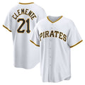 Pittsburgh Pirates #21 Roberto Clemente White Home Replica Player Name Baseball Jersey
