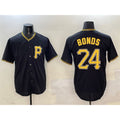 Pittsburgh Pirates #24 Barry Bonds Black Cool Base Stitched Baseball Jersey