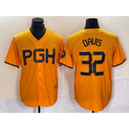 Pittsburgh Pirates #32 Henry Davis Yellow 2023 City Connect Stitched Baseball Jersey
