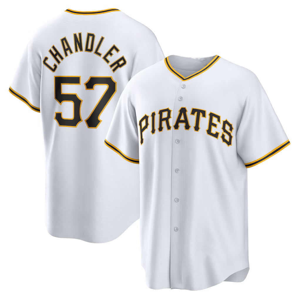 Pittsburgh Pirates #57 Bubba Chandler White Home Replica Baseball Jersey