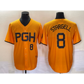 Pittsburgh Pirates #8 Willie Stargell Number Gold 2023 City Connect Stitched Baseball Jersey