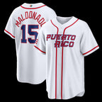 Puerto Rico Baseball #15 Mart¨ªn Maldonado 2026 World Baseball Classic Home Stadium Baseball Jersey - White