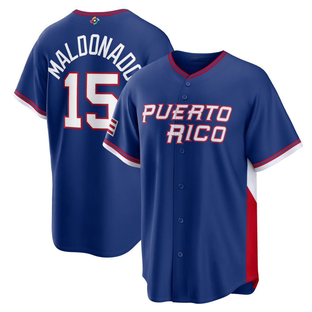Puerto Rico Baseball #15 Mart¨ªn Maldonado 2026 World Baseball Classic Road Stadium Baseball Jersey - Royal