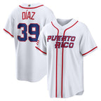 Puerto Rico Baseball #39 Edwin D¨ªaz 2026 World Baseball Classic Home Stadium Baseball Jersey - White