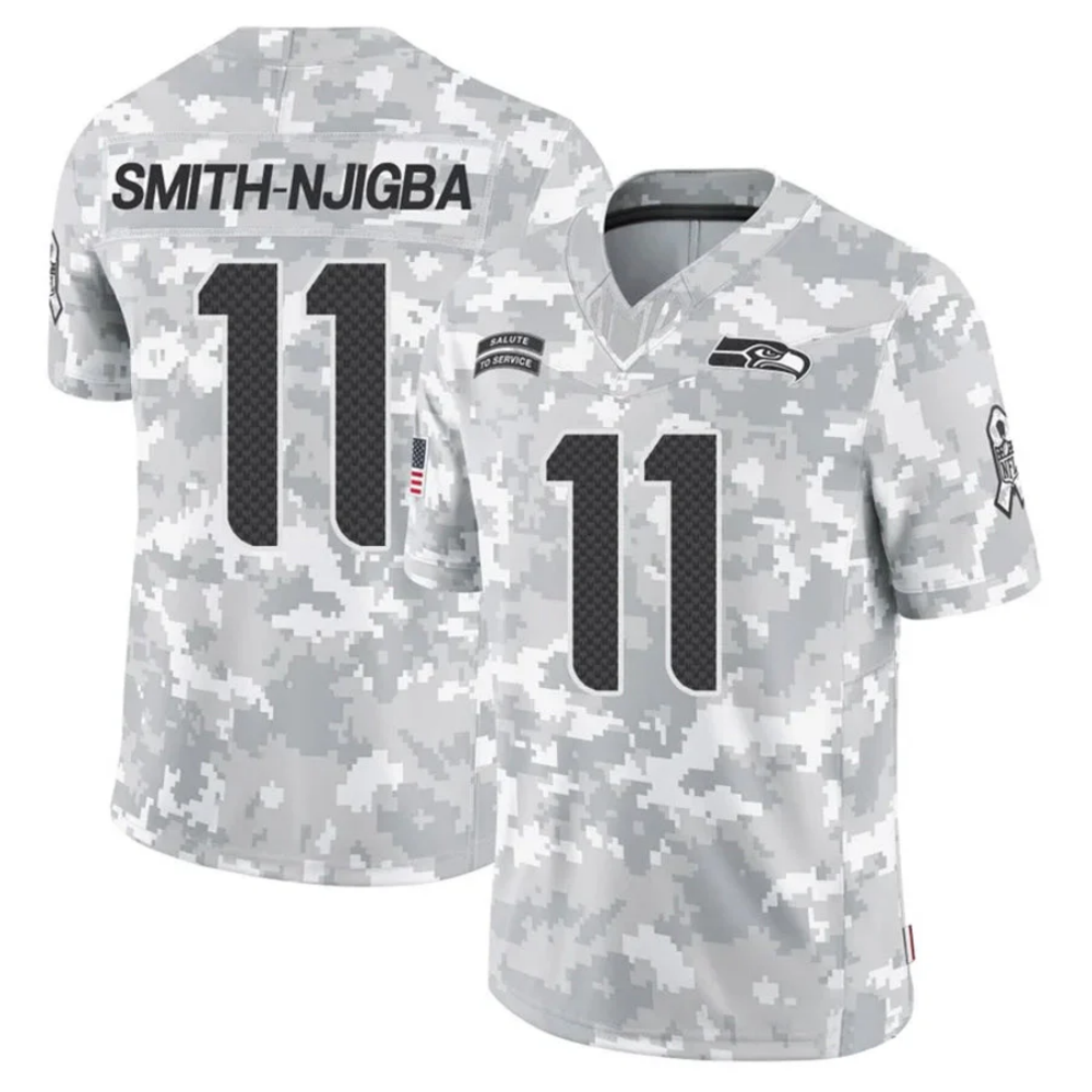 S.Seahawks #11 Jaxon Smith-Njigba Camo Salute to Service Football Stitched Jersey