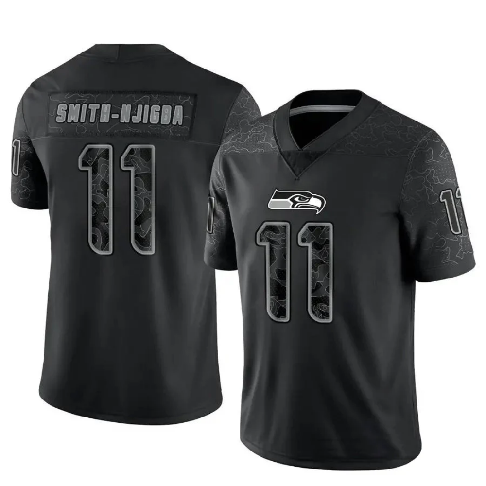 S.Seahawks #11 Jaxon Smith-Njigba Black Limited Reflective Football Stitched Jersey
