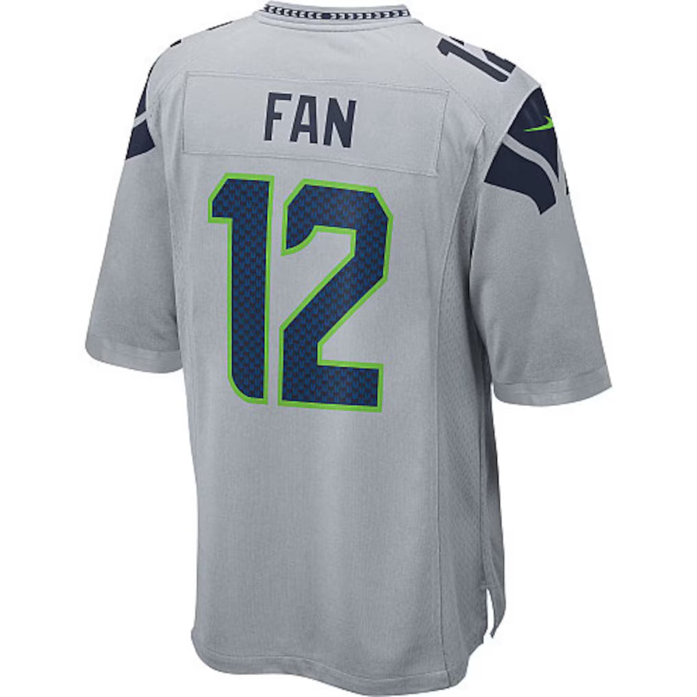 S.Seahawks #12s Game Jersey - Gray