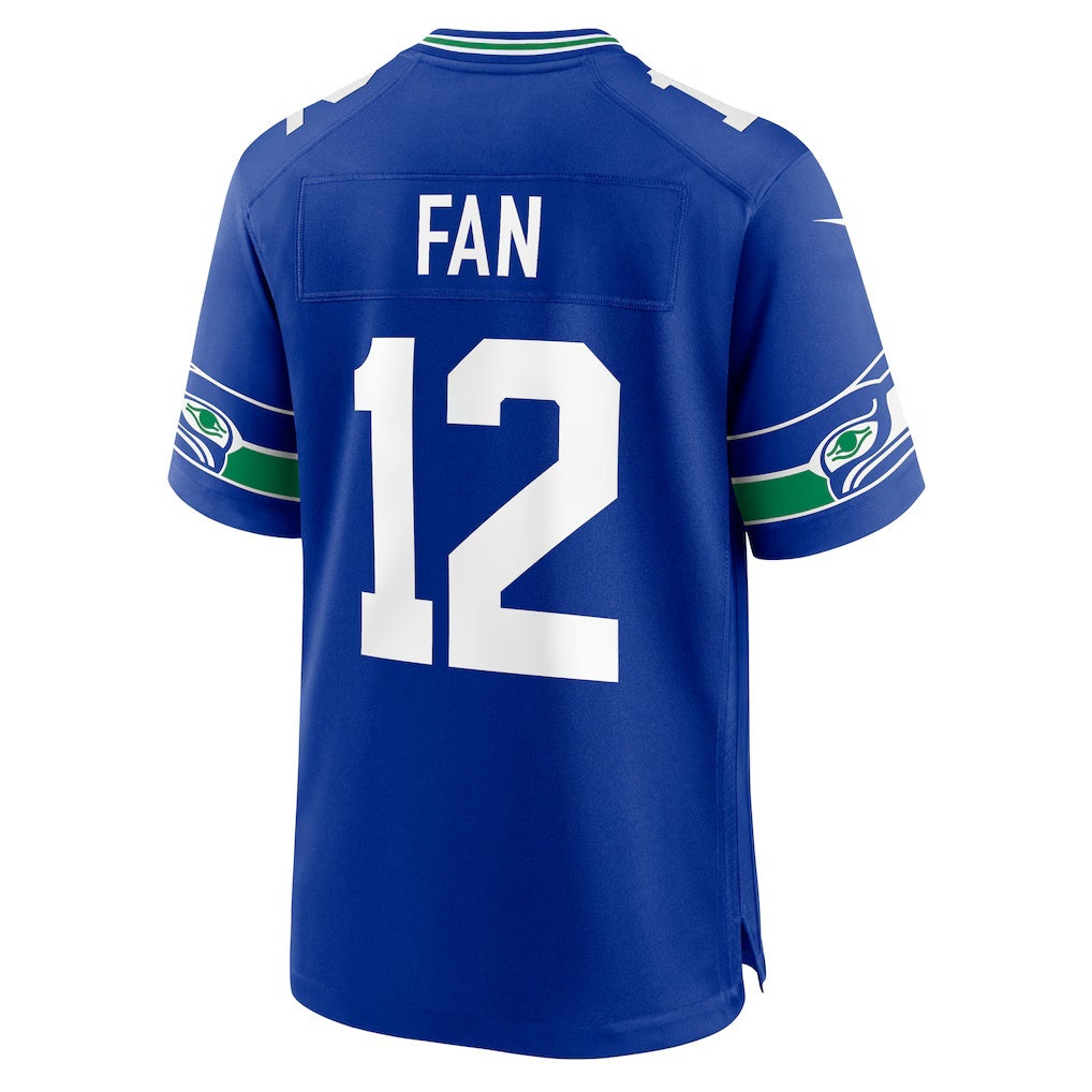 S.Seahawks #12s Royal Throwback Player Game Jersey