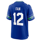 S.Seahawks #12s Royal Throwback Player Game Jersey