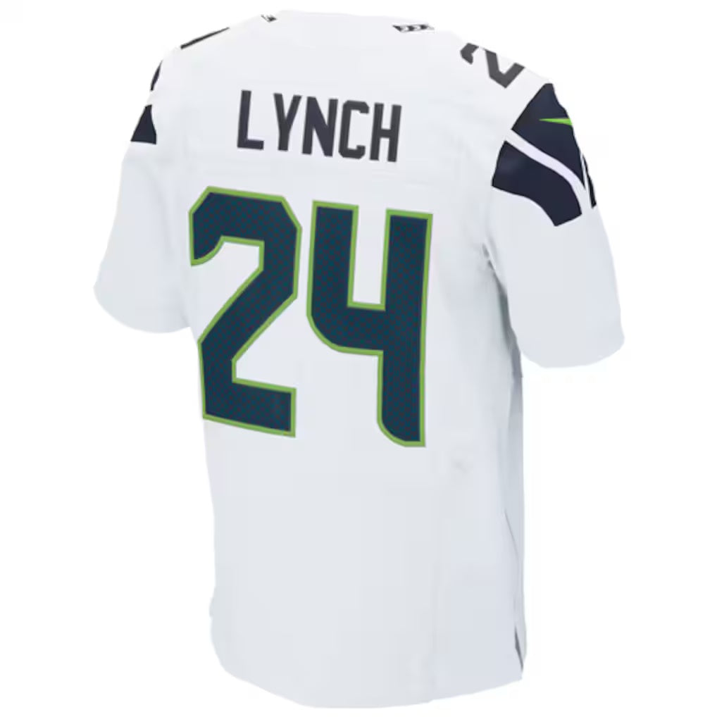 S.Seahawks #24 Marshawn Lynch White Elite Football Stitched jersey