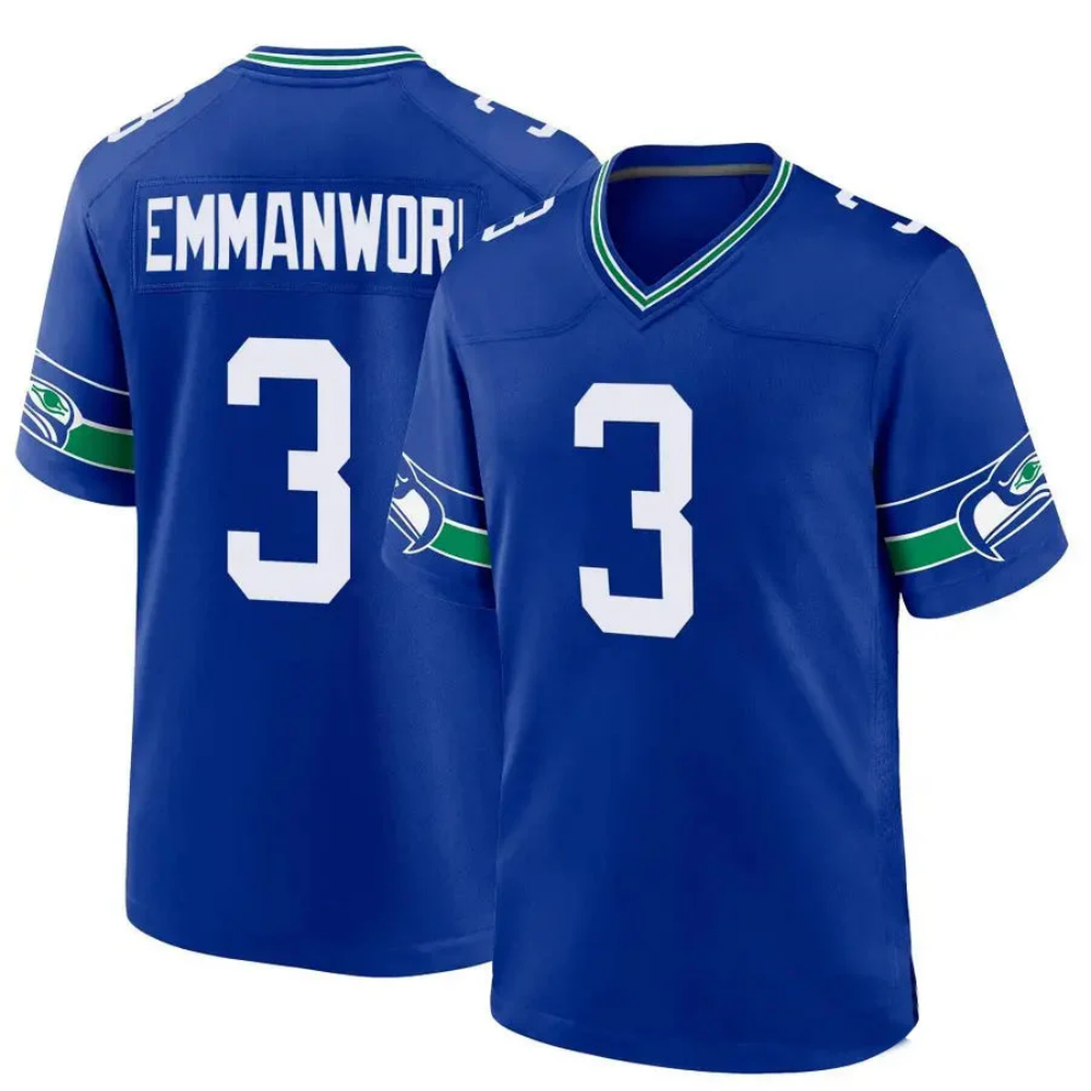 S.Seahawks #3 Nick Emmanwori Royal Football Game Stitched Jersey
