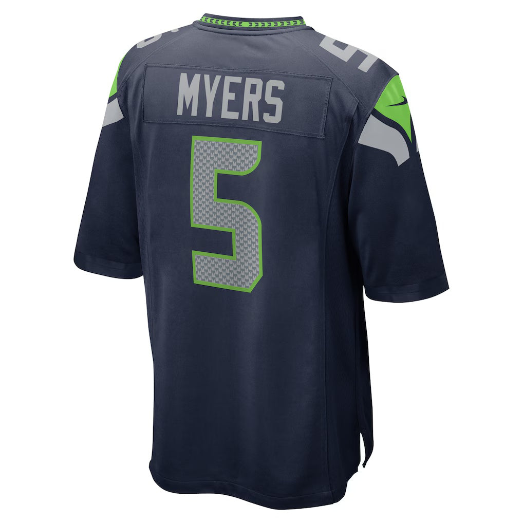 S.Seahawks #5 Jason Myers Game Football Stitched jersey - College Navy