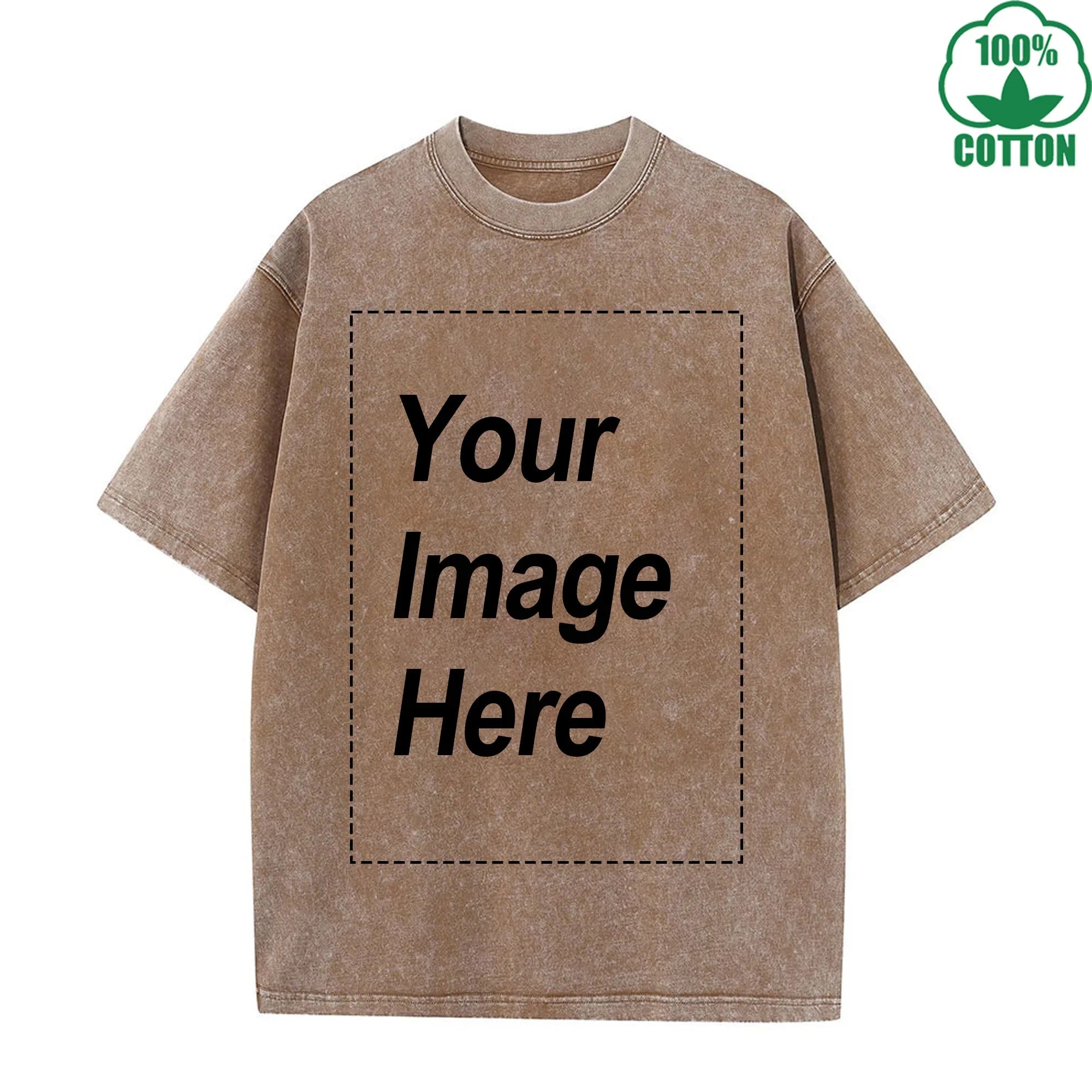 230g Heavy Men Women Washed Vintage Customized Print Oversized T-Shirts Street Hip Hop Punk Harajuku Casual 100%Cotton Short