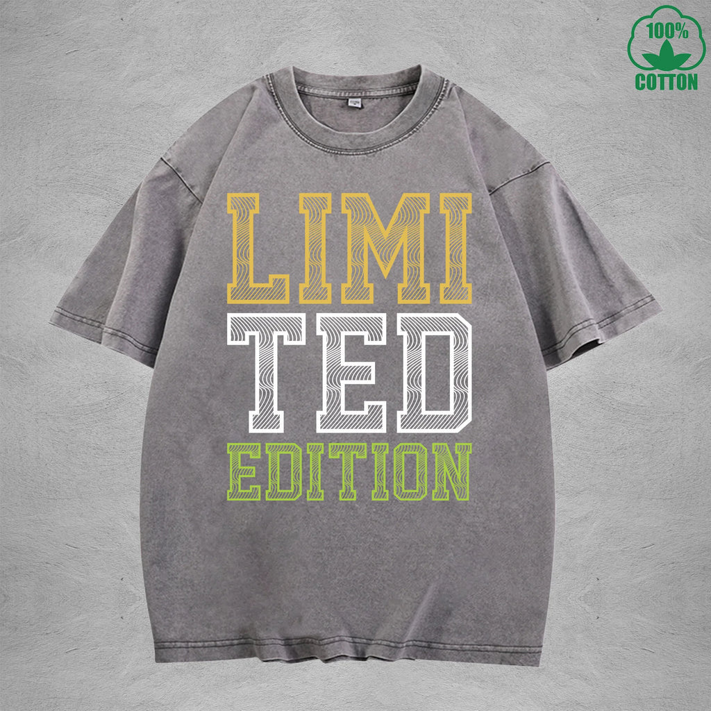 Limi Ted Edition Interest Printed Washed T-Shirt 230G Multicolor Loose Trendy Fashionable Cotton Short Sleeve Top