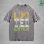 Limi Ted Edition Interest Printed Washed T-Shirt 230G Multicolor Loose Trendy Fashionable Cotton Short Sleeve Top